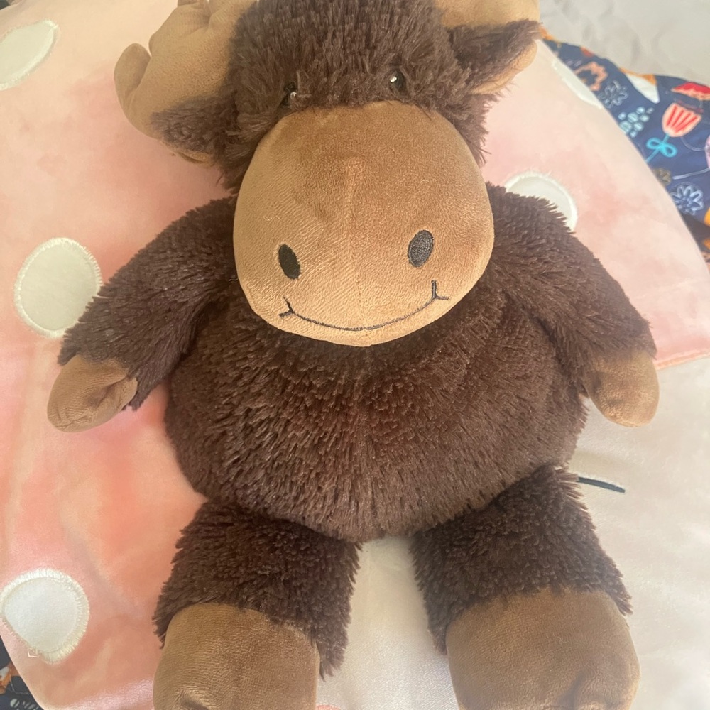 Warmies Brown Plush Moose lavendar stuffed Animal